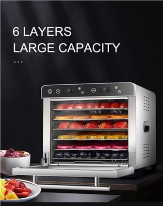 Elektrische 6 Tray Kitchen Living Food Dehydrator voor Deer Jerky Of Beer Jerky