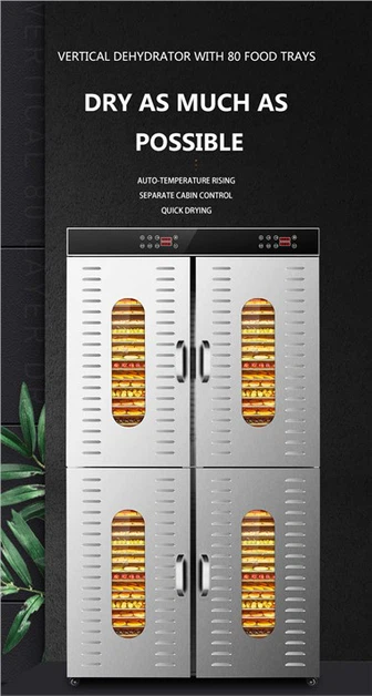 96 Trays Elektrische Roestvrijstalen Commerciële Jerky Dehydrator voor 100kg